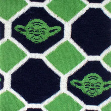 Load image into Gallery viewer, Star Wars Yoda Green and Navy Checkered Dress Socks and Jedi Crest Lapel Pin Gift Set