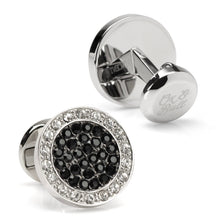 Load image into Gallery viewer, VDP White & Black Pave Crystals Cufflinks