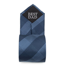 Load image into Gallery viewer, Best Dad Plaid Dark Blue Men's Tie
