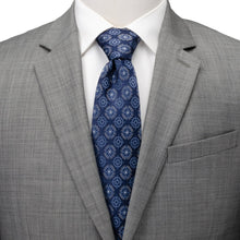 Load image into Gallery viewer, Compass Hidden Message Navy Blue Men's Tie
