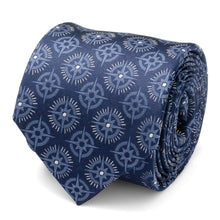 Load image into Gallery viewer, Compass Hidden Message Navy Blue Men's Tie
