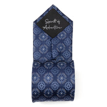 Load image into Gallery viewer, Compass Hidden Message Navy Blue Men's Tie
