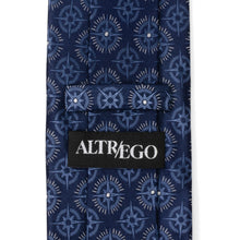 Load image into Gallery viewer, Compass Hidden Message Navy Blue Men's Tie
