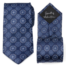 Load image into Gallery viewer, Compass Hidden Message Navy Blue Men's Tie
