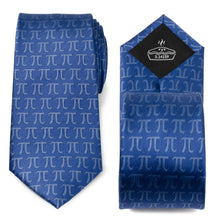 Load image into Gallery viewer, Pi Mathematics Symbol Blue Men's Tie
