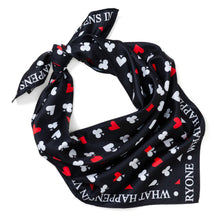 Load image into Gallery viewer, Satin Card Suits Vegas Black Scarf

