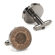 Load image into Gallery viewer, Wine Barrel Metal Cufflinks
