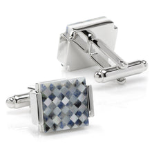 Load image into Gallery viewer, Floating Mother of Pearl Checkered Cufflinks
