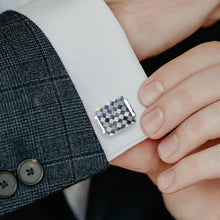 Load image into Gallery viewer, Floating Mother of Pearl Checkered Cufflinks
