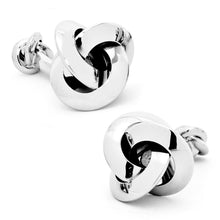 Load image into Gallery viewer, Double Sided Silver Knot Cufflinks
