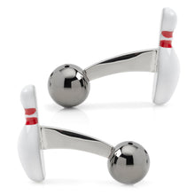 Load image into Gallery viewer, Bowling Pin &amp; Ball 3D Cufflinks
