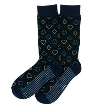 Load image into Gallery viewer, Card Suits Casino Blue Men's Socks
