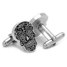 Load image into Gallery viewer, Silver Day of the Dead Cufflinks
