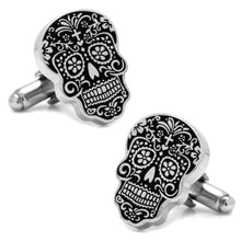 Load image into Gallery viewer, Silver Day of the Dead Cufflinks
