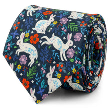 Load image into Gallery viewer, Floral Rabbit Men's Tie
