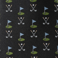 Load image into Gallery viewer, Golf Course Black Silk Men's Tie

