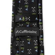 Load image into Gallery viewer, Golf Course Black Silk Men's Tie
