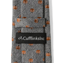 Load image into Gallery viewer, Holiday Pumpkin Herringbone Tie

