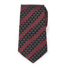 Load image into Gallery viewer, Black Heart Striped Men's Tie
