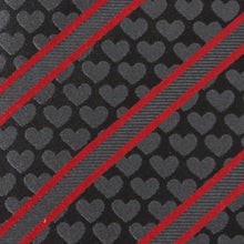 Load image into Gallery viewer, Black Heart Striped Men's Tie
