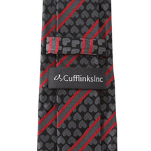 Load image into Gallery viewer, Black Heart Striped Men's Tie
