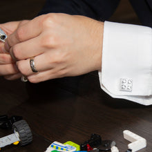 Load image into Gallery viewer, Silver Building Block Cufflinks
