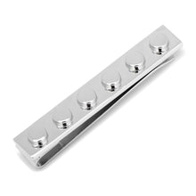 Load image into Gallery viewer, Silver Building Block Tie Bar
