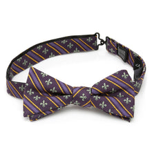 Load image into Gallery viewer, Mardi Gras Stripe Bow Tie
