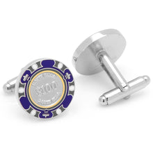Load image into Gallery viewer, Poker Chip $100 Purple Cufflinks
