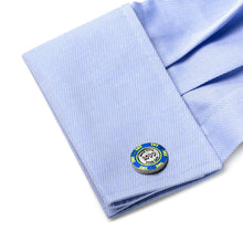 Load image into Gallery viewer, Poker Chip $500 Blue Cufflinks
