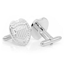 Load image into Gallery viewer, Silver Police Badge Cufflinks
