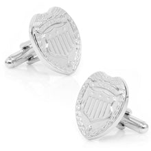 Load image into Gallery viewer, Silver Police Badge Cufflinks

