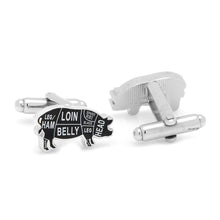 Load image into Gallery viewer, Pork Butcher Cuts Cufflinks

