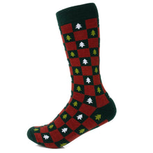 Load image into Gallery viewer, Christmas Tree Red Green Checkered Men's Socks
