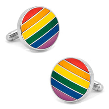 Load image into Gallery viewer, Rainbow Stripe Cufflinks
