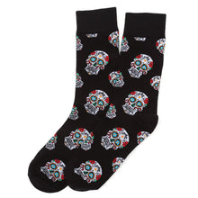 Load image into Gallery viewer, Sugar Skull Black Socks
