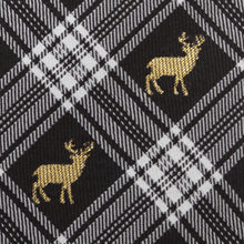 Load image into Gallery viewer, Black Plaid Stag Men's Tie
