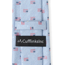 Load image into Gallery viewer, Light Blue American Flag Men's Tie
