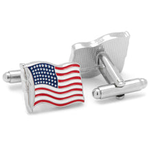 Load image into Gallery viewer, Waving American Flag Cufflinks
