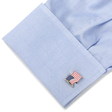 Load image into Gallery viewer, Waving American Flag Cufflinks
