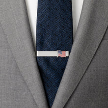 Load image into Gallery viewer, Waving American Flag Tie Bar
