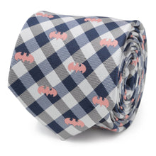 Load image into Gallery viewer, DC Batman Plaid Navy Men's Tie
