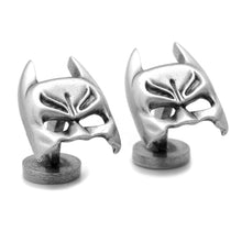Load image into Gallery viewer, DC Batman Cowl Mask Silver Cufflinks
