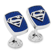 Load image into Gallery viewer, DC Superman Stainless Steel Carbon Fiber Cufflinks
