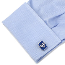 Load image into Gallery viewer, DC Superman Stainless Steel Carbon Fiber Cufflinks
