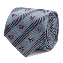 Load image into Gallery viewer, DC Superman Gray Plaid Tie
