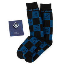 Load image into Gallery viewer, Disney Donald Duck Black Dress Socks &amp; Blue Mickey Mouse Lapel Pin Gift Set
