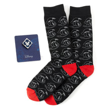 Load image into Gallery viewer, Disney Donald Duck Patterned Black Socks and Mickey Mouse Blue Lapel Pin Gift Set
