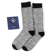 Load image into Gallery viewer, Disney Donald Duck Patterned Gray Socks and Mickey Mouse Blue Lapel Pin Gift Set
