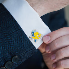 Load image into Gallery viewer, Disney The Little Mermaid Flounder &amp; Sebastian Cufflinks

